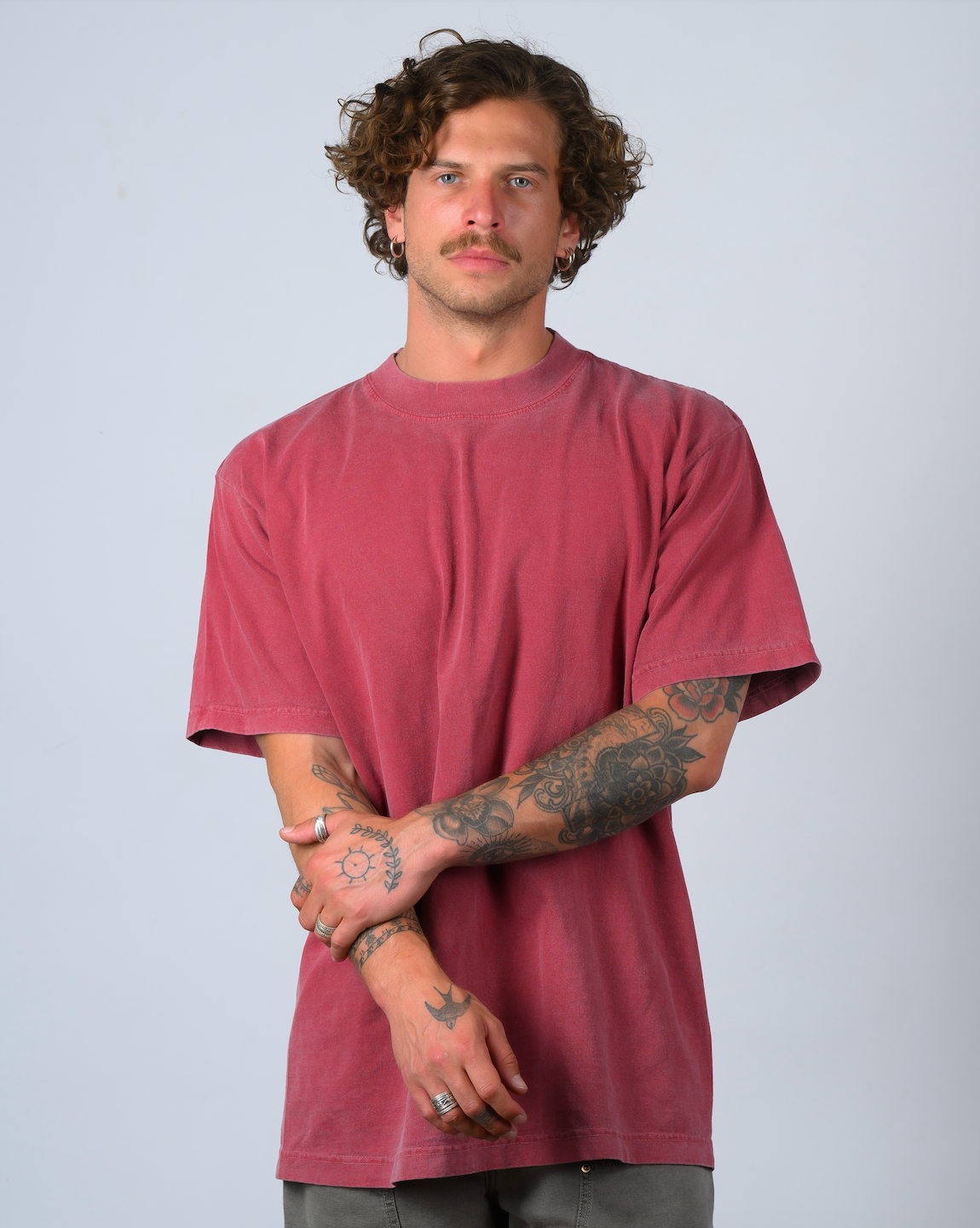 WASHED RED-HEAVYWEIGHT OVERSIZE TEE