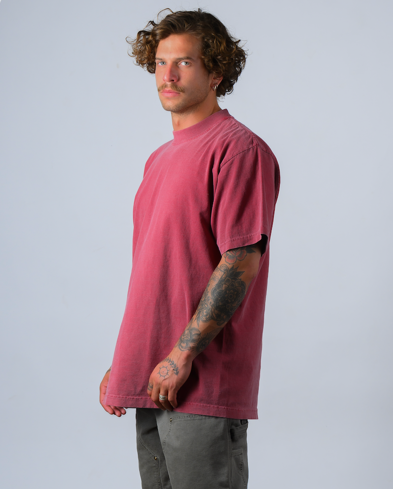 WASHED RED-HEAVYWEIGHT OVERSIZE TEE