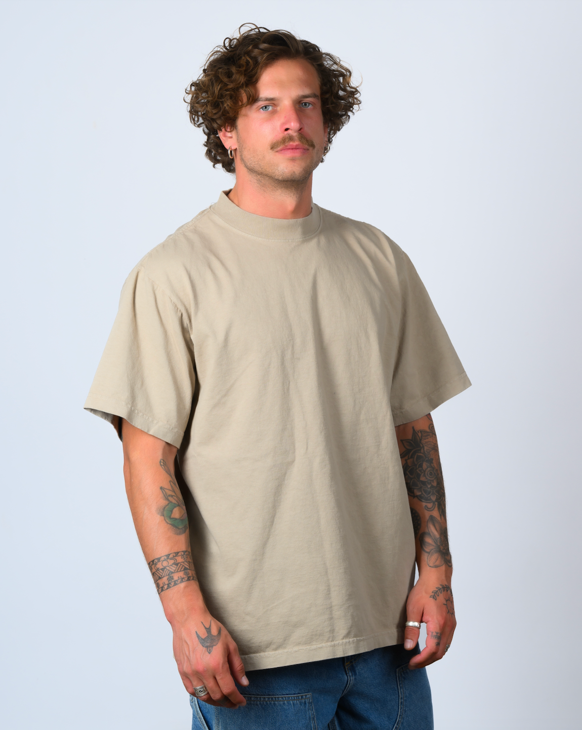 BEIGE-HEAVYWEIGHT OVERSIZE TEE