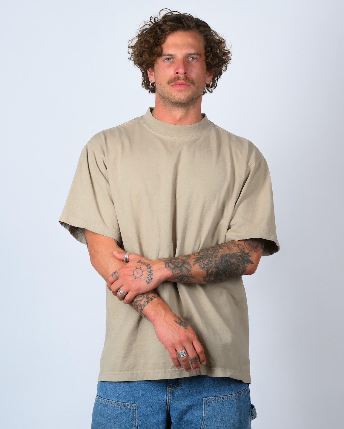 BEIGE-HEAVYWEIGHT OVERSIZE TEE