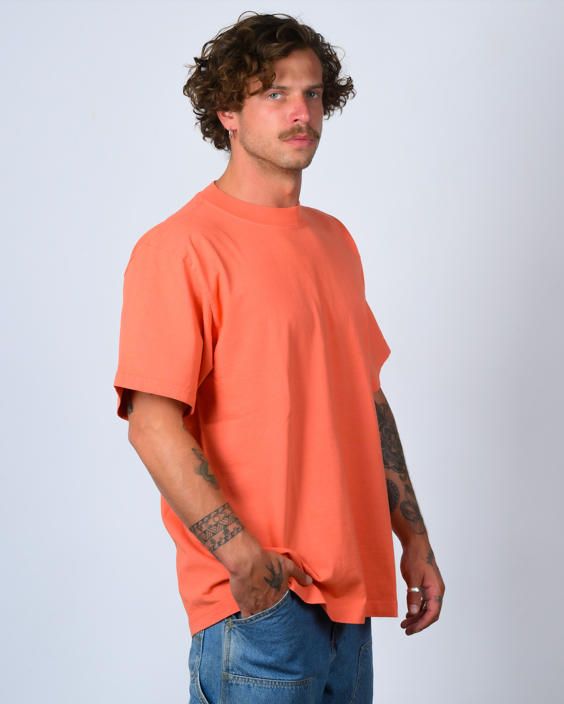 PEACH-HEAVYWEIGHT OVERSIZE TEE