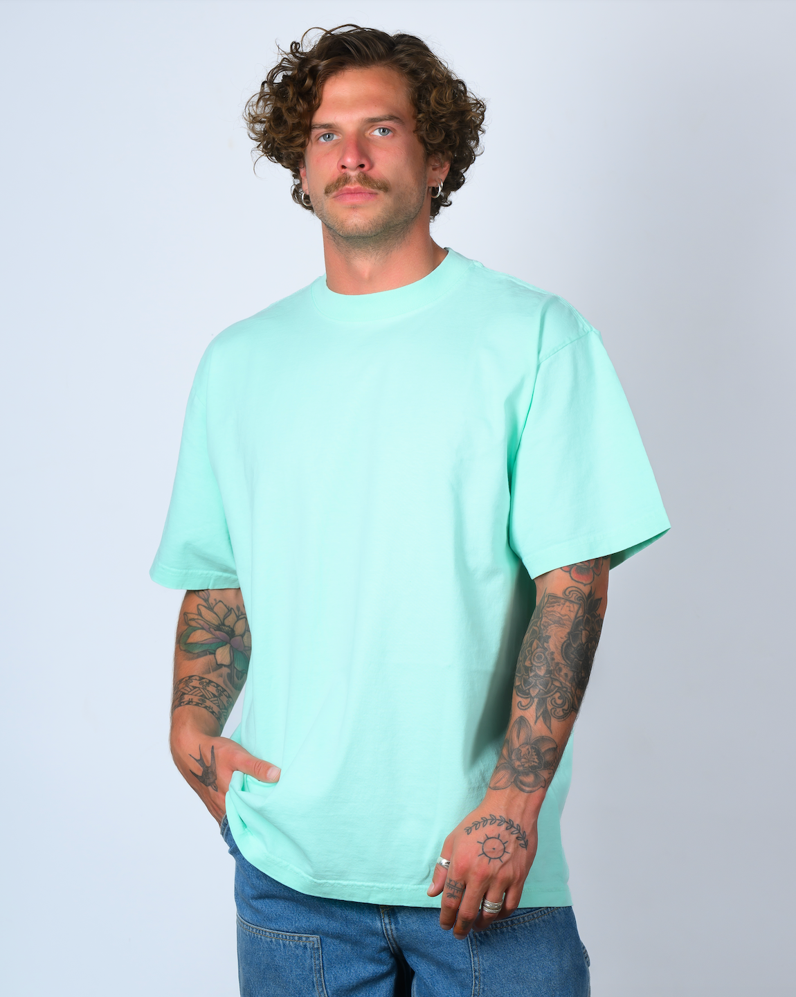 POWDER BLUE-HEAVYWEIGHT OVERSIZE TEE