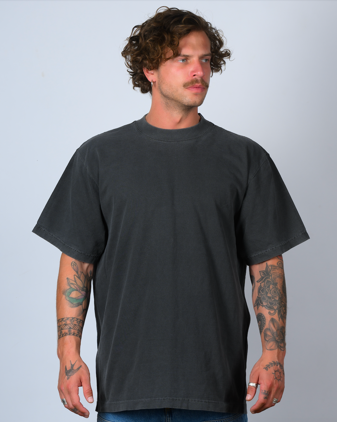 SHADOW (WASHED BLACK)-HEAVYWEIGHT OVERSIZE TEE