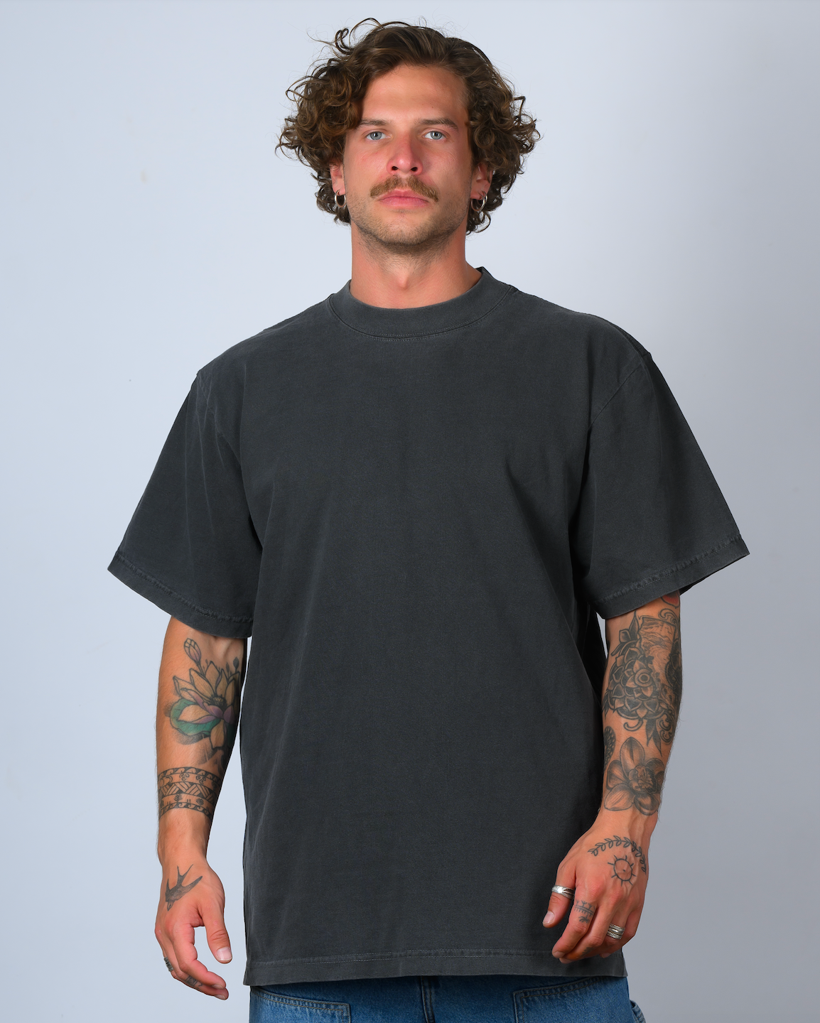 SHADOW (WASHED BLACK)-HEAVYWEIGHT OVERSIZE TEE