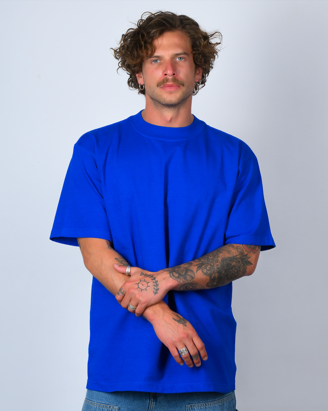 COBALT BLUE-HEAVYWEIGHT OVERSIZE TEE