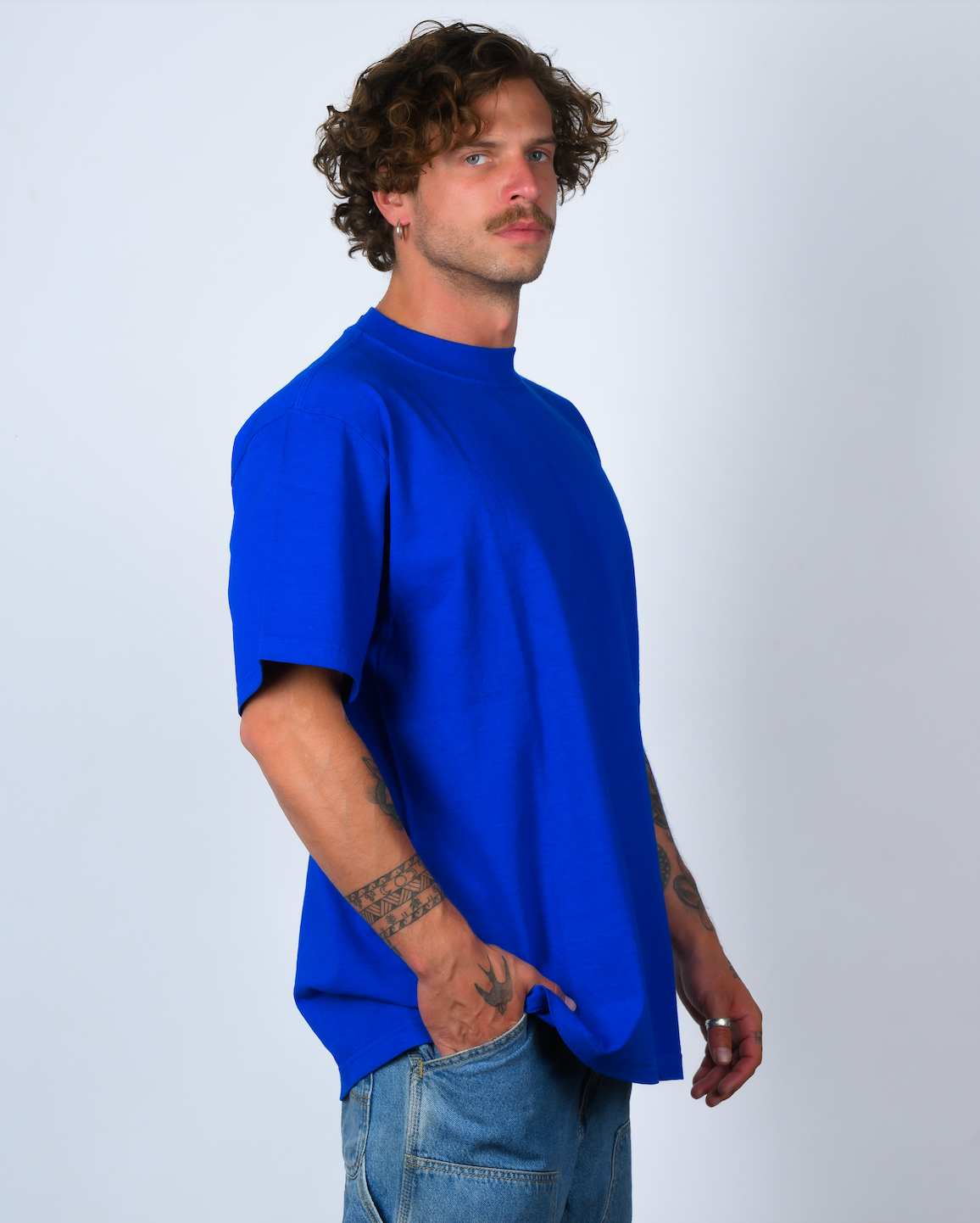 COBALT BLUE-HEAVYWEIGHT OVERSIZE TEE