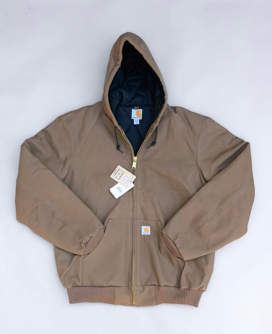 CARHARTT QUILTED-FLANNEL-LINED DUCK ACTIVE JACKET (COFFEE)