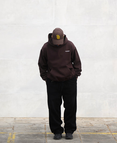 HOODIE MEGA HEAVYWEIGHT DARK BROWN/OFF WHITE (475 gsm)