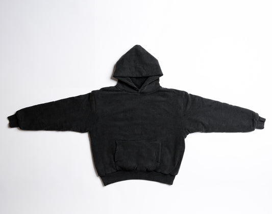 PERFECT HOODIE - ULTRA HEAVYWEIGHT DOUBLE LAYERED "WASHED BLACK"