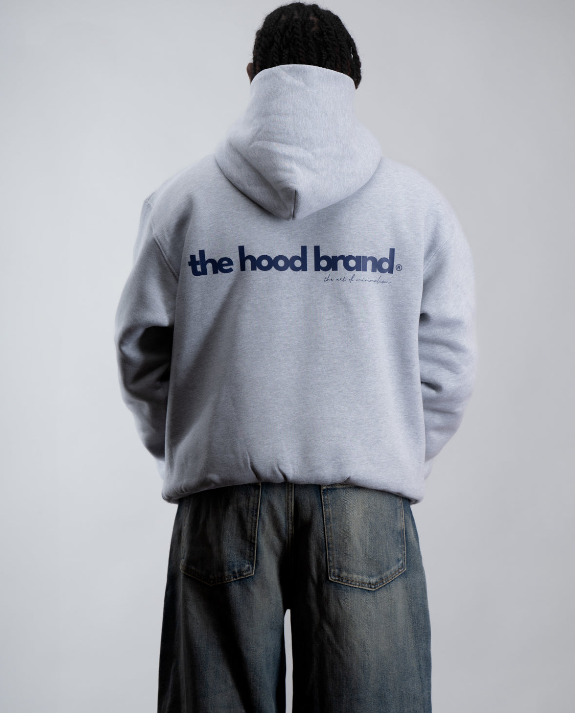 PERFECT HOODIE - ULTRA HEAVYWEIGHT DOUBLE LAYERED HEATHER GRAY/BLUE
