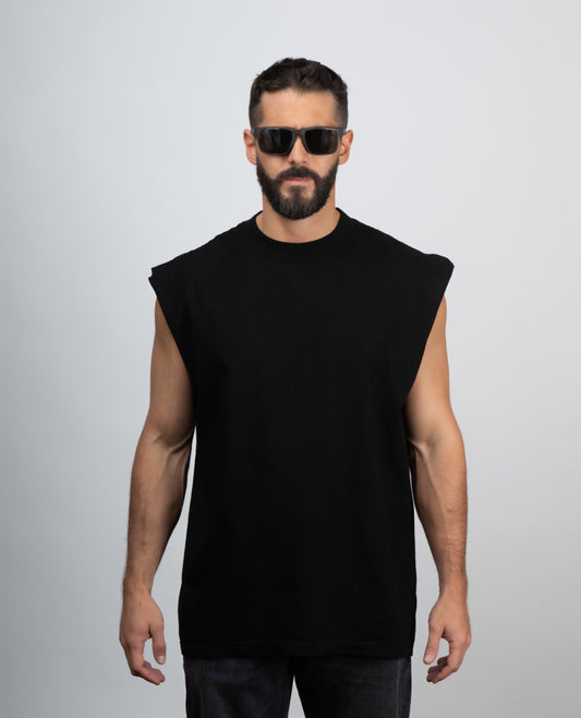 OFF BLACK-HEAVYWEIGHT MUSCLE TEE