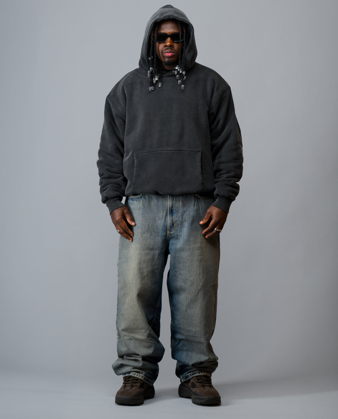 PERFECT HOODIE - ULTRA HEAVYWEIGHT DOUBLE LAYERED "WASHED BLACK"