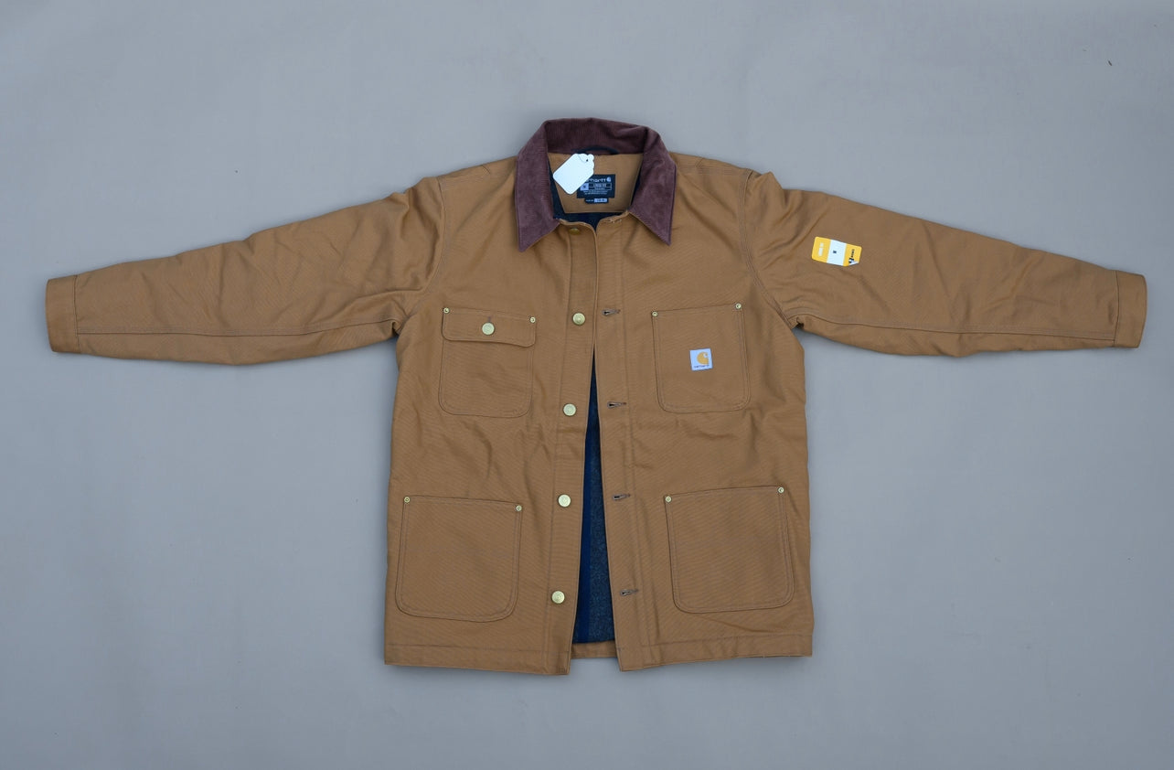 CARHARTT JACKET-LOOSE FIT FIRM DUCK BLANKET-LINED CHORE COAT