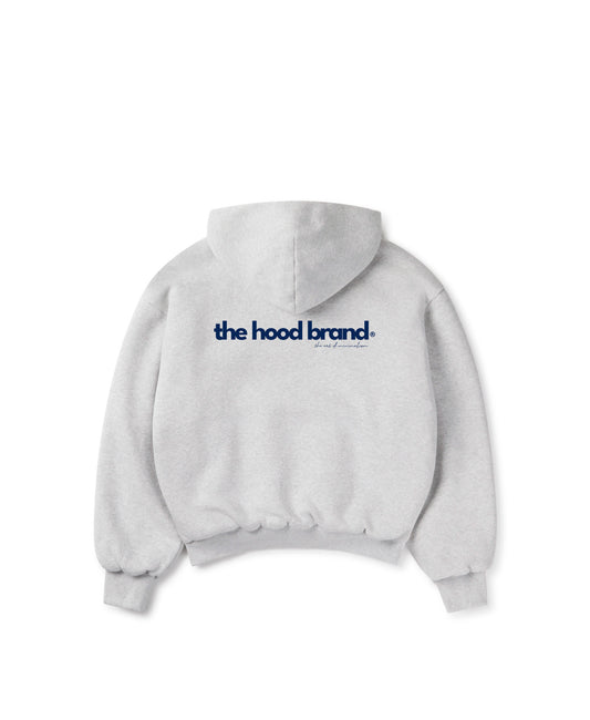 PERFECT HOODIE - ULTRA HEAVYWEIGHT DOUBLE LAYERED HEATHER GRAY/BLUE