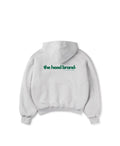 PERFECT HOODIE - ULTRA HEAVYWEIGHT DOUBLE LAYERED HEATHER GRAY/EPSOM GREEN