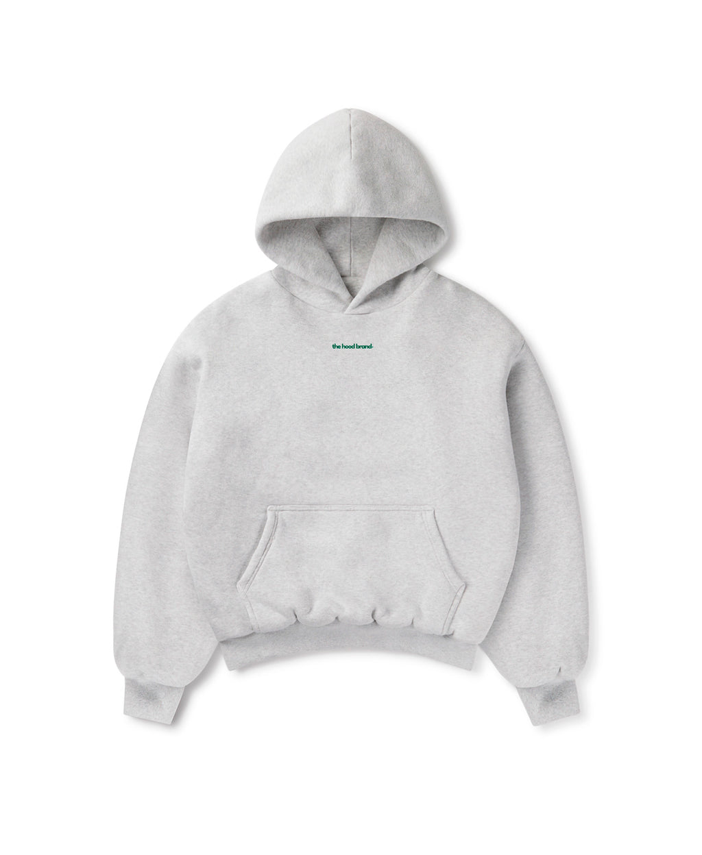 PERFECT HOODIE - ULTRA HEAVYWEIGHT DOUBLE LAYERED HEATHER GRAY/EPSOM GREEN