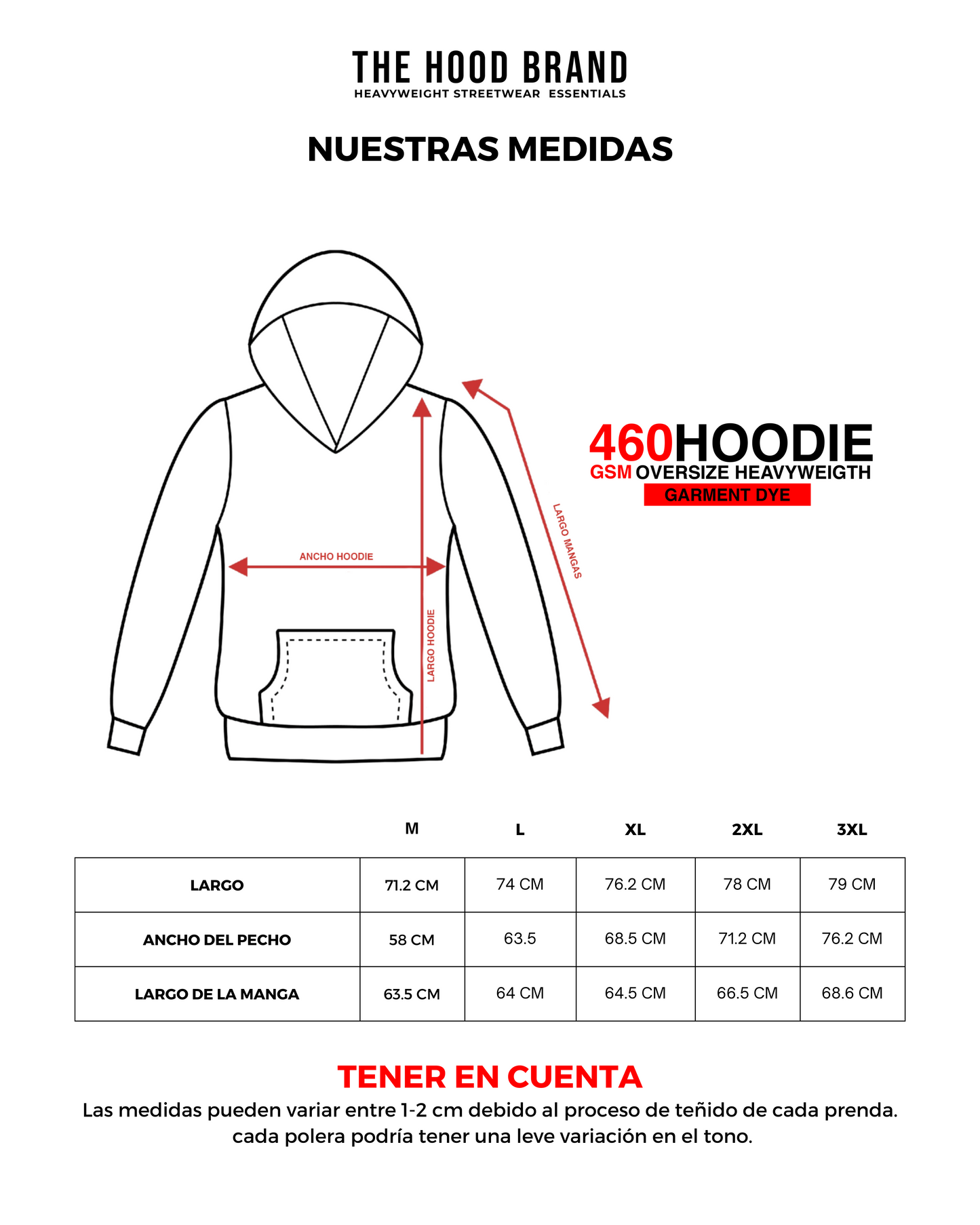 HOODIE HEAVYWEIGHT GARMENT DYE - 460 GSM - CREAM