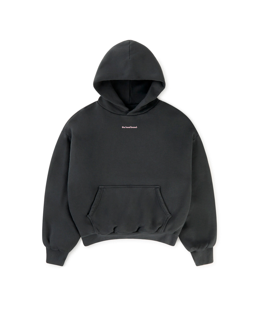 PERFECT HOODIE - ULTRA HEAVYWEIGHT DOUBLE LAYERED ANTHRACITE/PASTEL PINK
