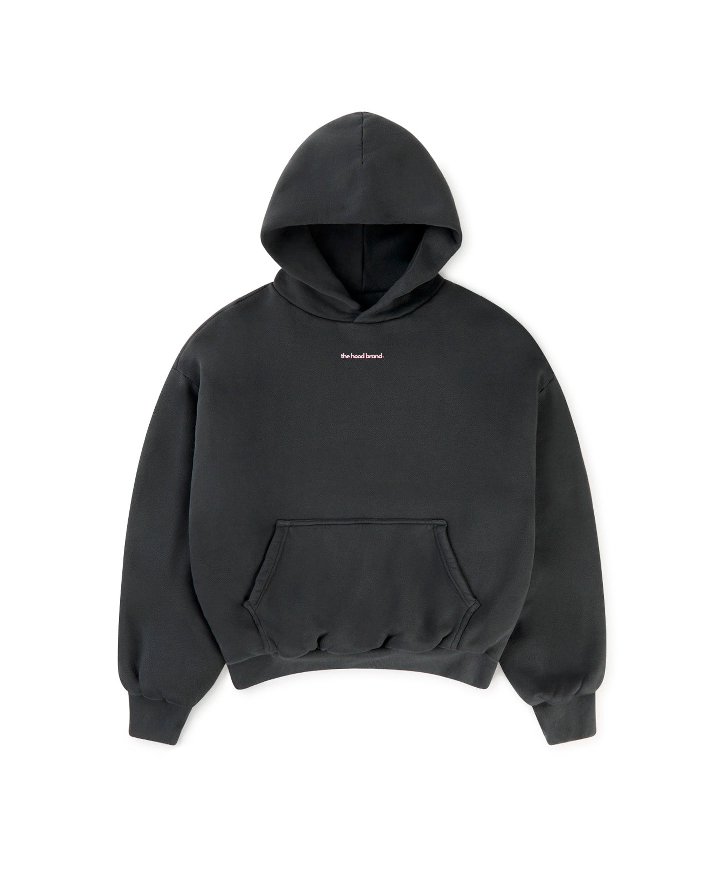 PERFECT HOODIE - ULTRA HEAVYWEIGHT DOUBLE LAYERED ANTHRACITE/PASTEL PINK