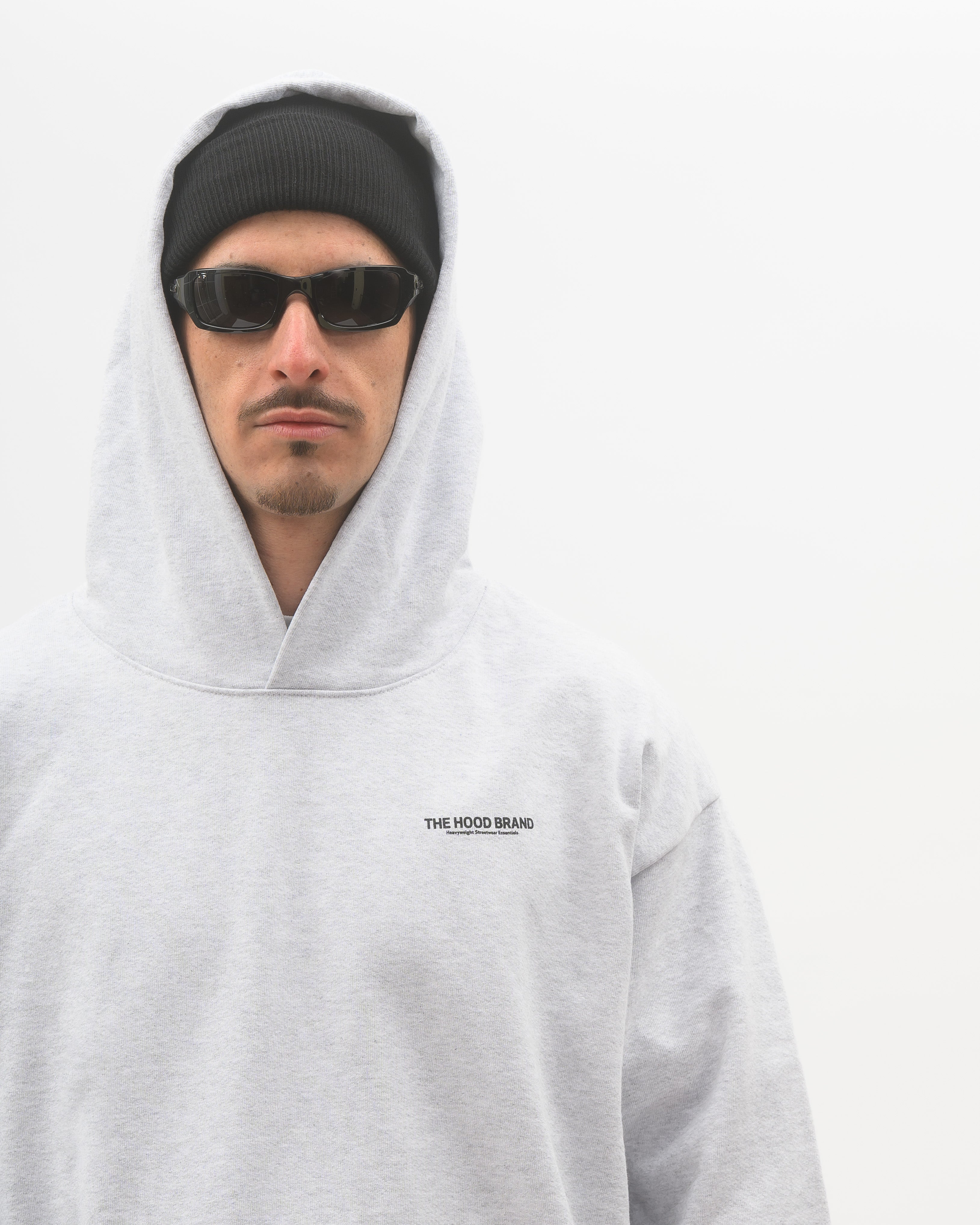 HOODIE MEGA HEAVYWEIGHT ASH GREY/BLACK (475 gsm)