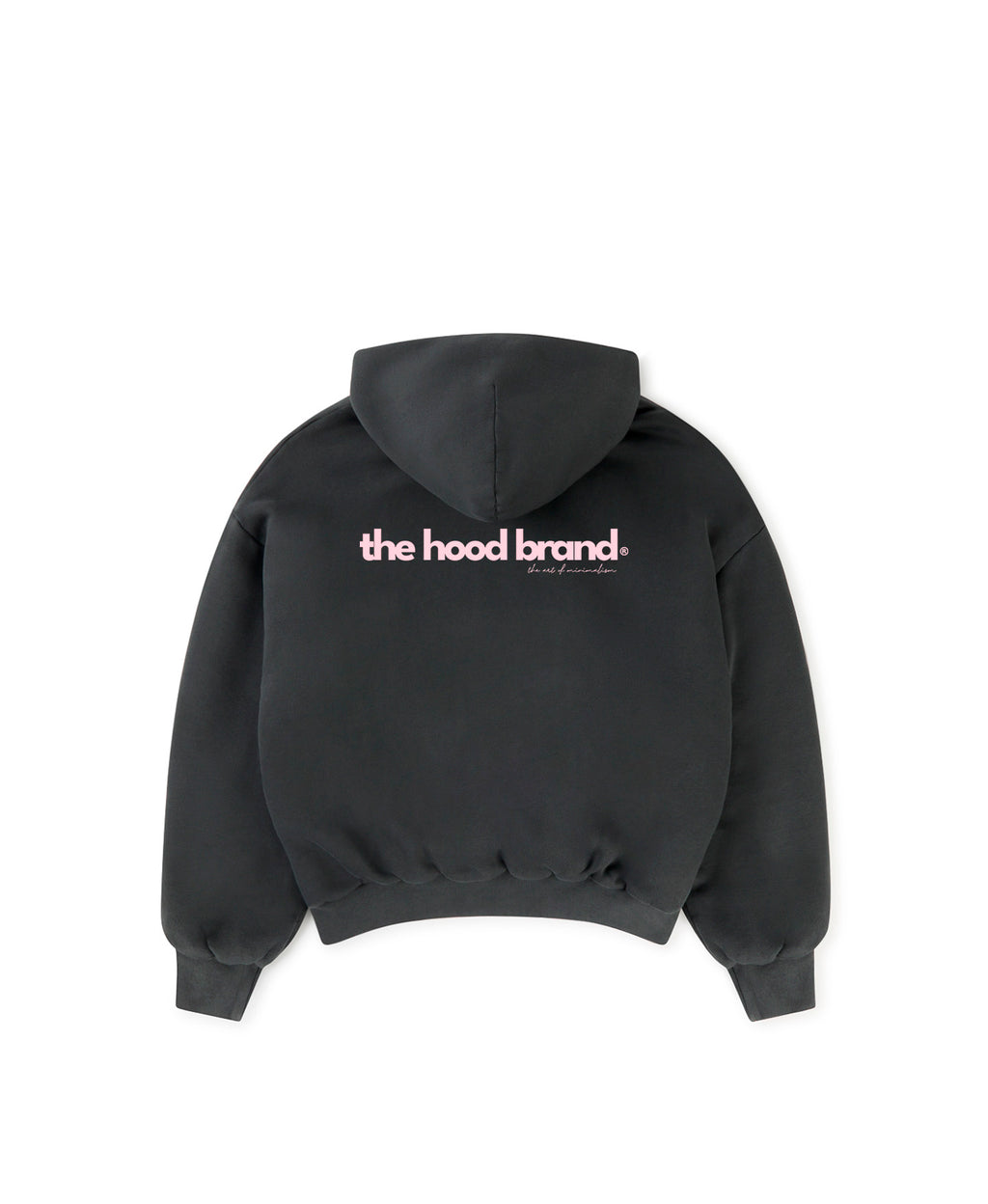 PERFECT HOODIE - ULTRA HEAVYWEIGHT DOUBLE LAYERED ANTHRACITE/PASTEL PINK