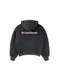PERFECT HOODIE - ULTRA HEAVYWEIGHT DOUBLE LAYERED ANTHRACITE/PASTEL PINK