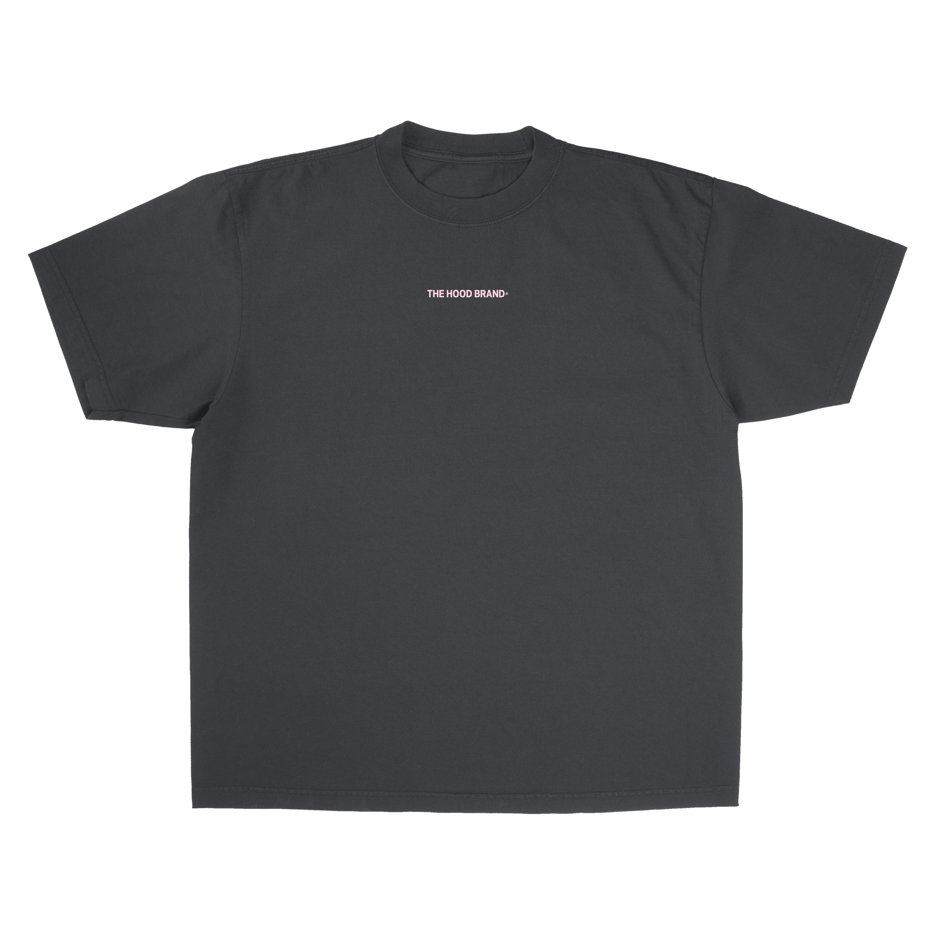 OG LOGO - OVERSIZE HEAVYWEIGHT WHASED BLACK/PASTEL PINK (260GSM) TEE