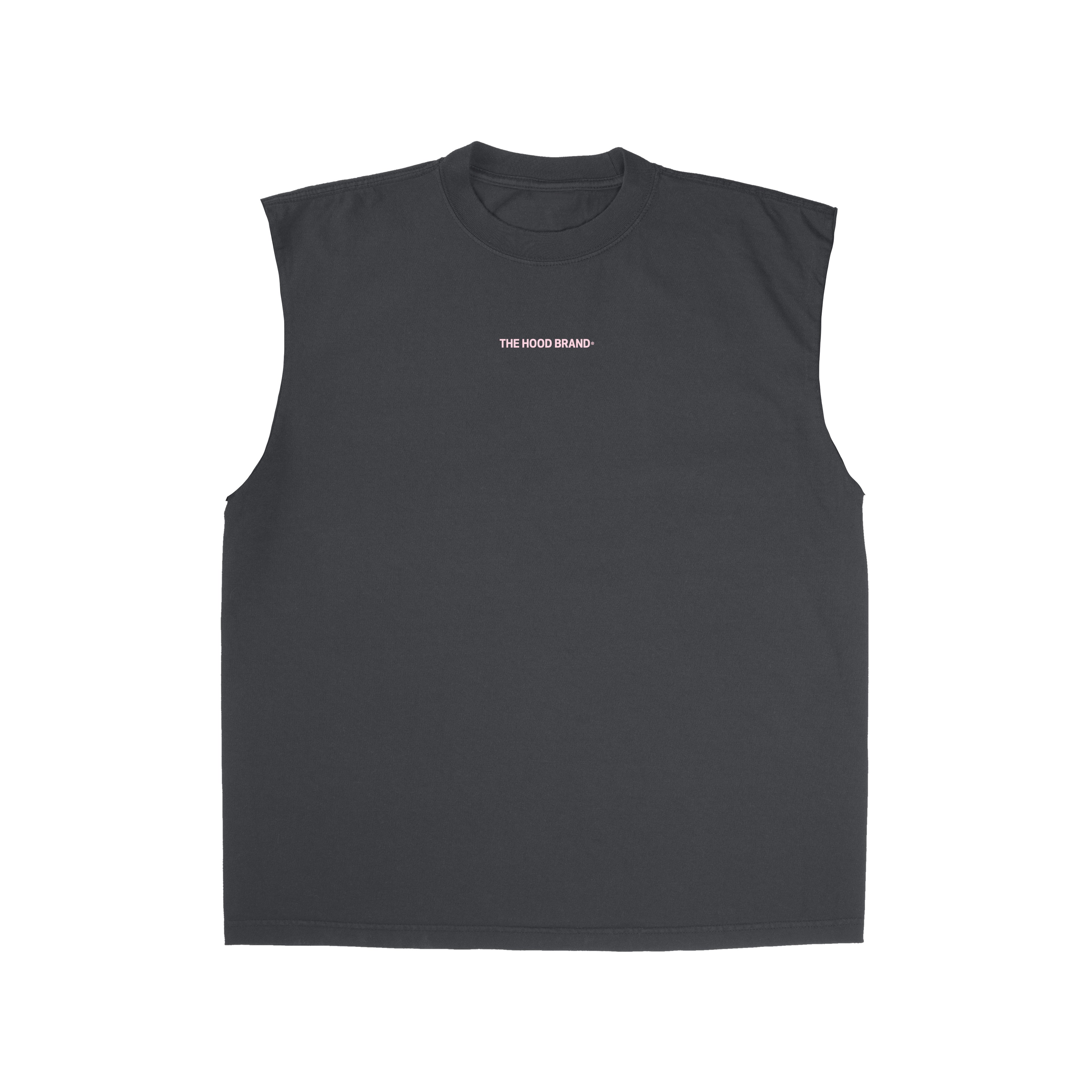OG LOGO HEAVYWEIGHT MUSCLE WASHED BLACK/PASTEL PINK TEE