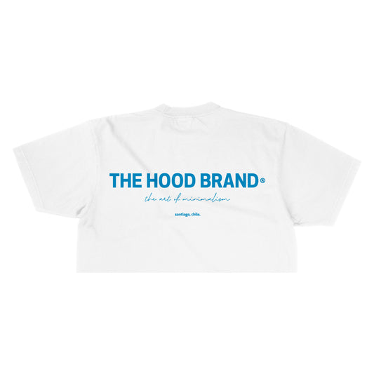 OG LOGO - OFF WHITE/BABY BLUE CROP TOP TEE