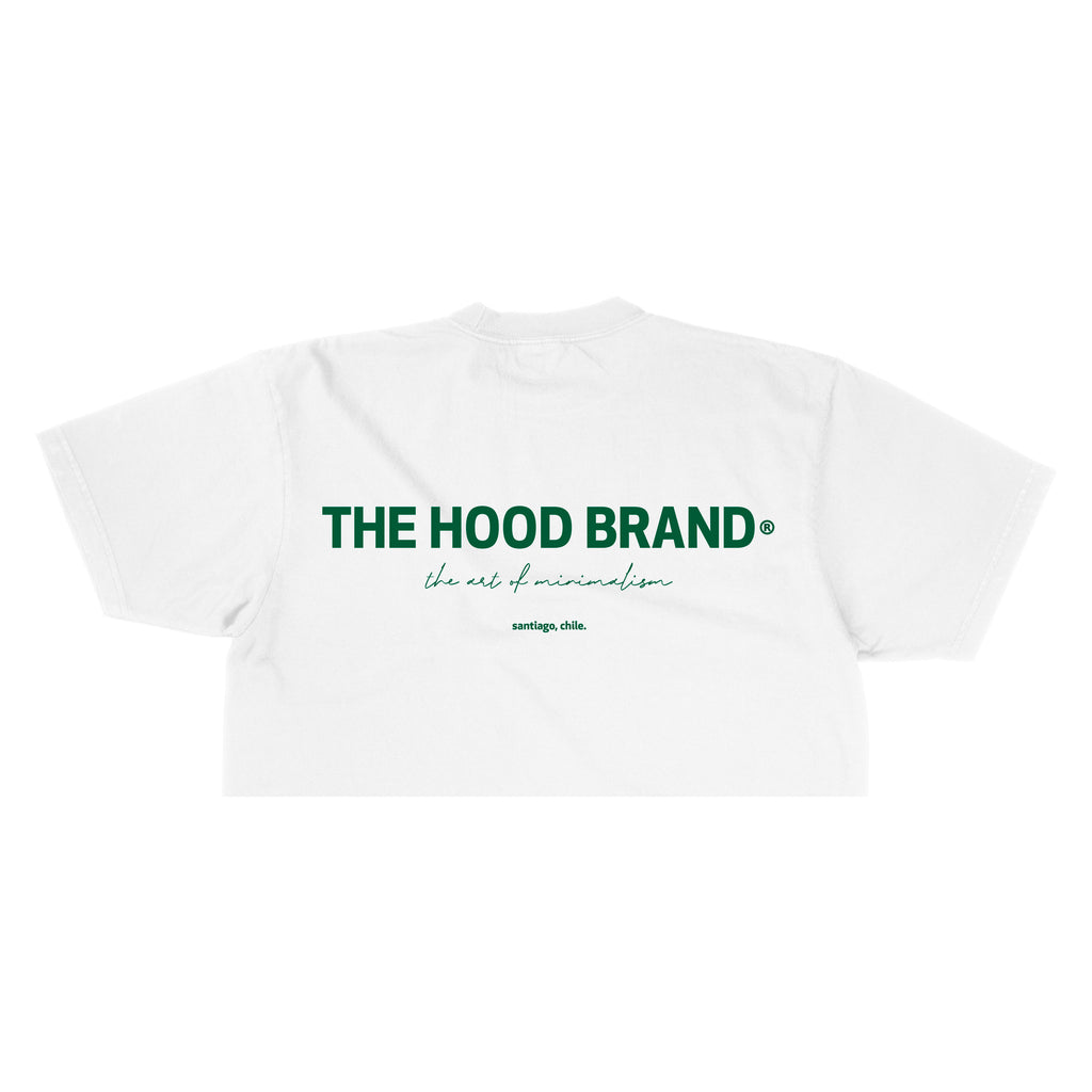 OG LOGO - OFF WHITE/ EPSOM GREEN CROP TOP TEE