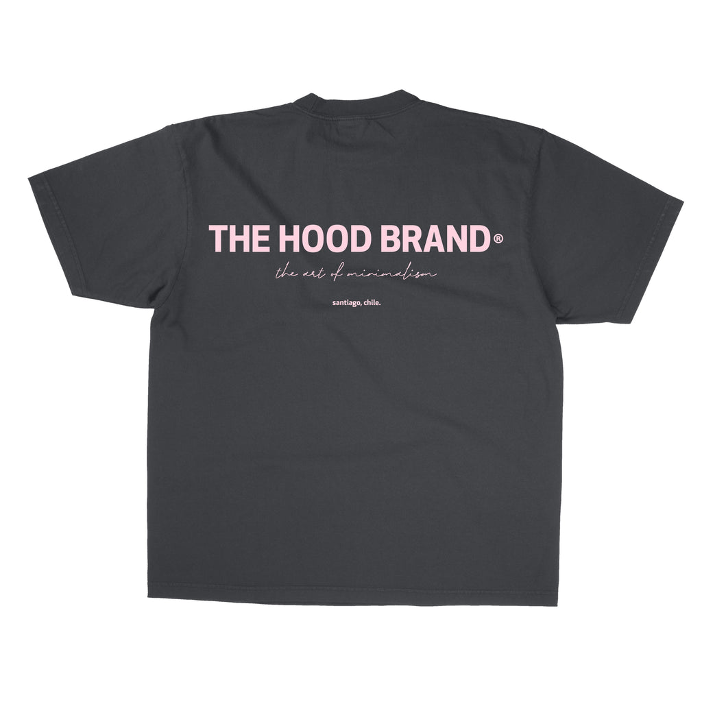 OG LOGO - OVERSIZE HEAVYWEIGHT WHASED BLACK/PASTEL PINK (260GSM) TEE