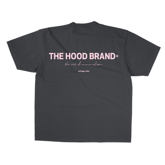 OG LOGO - OVERSIZE HEAVYWEIGHT WHASED BLACK/PASTEL PINK (260GSM) TEE
