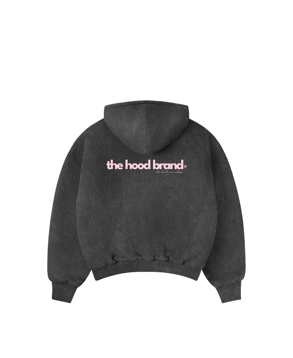 PERFECT HOODIE - ULTRA HEAVYWEIGHT DOUBLE LAYERED WASHED BLACK/PASTEL PINK
