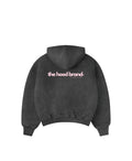 PERFECT HOODIE - ULTRA HEAVYWEIGHT DOUBLE LAYERED WASHED BLACK/PASTEL PINK