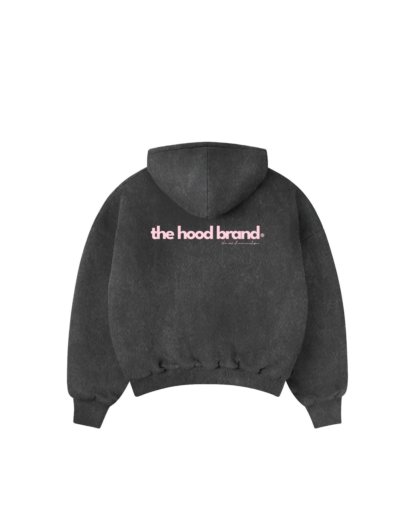 PERFECT HOODIE - ULTRA HEAVYWEIGHT DOUBLE LAYERED WASHED BLACK/PASTEL PINK